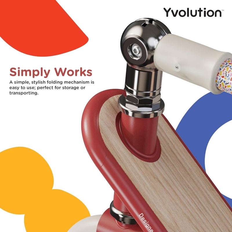 Yvolution Scoot Classic Foldable 2-Wheel Kick Scooter (Red) - Image 2